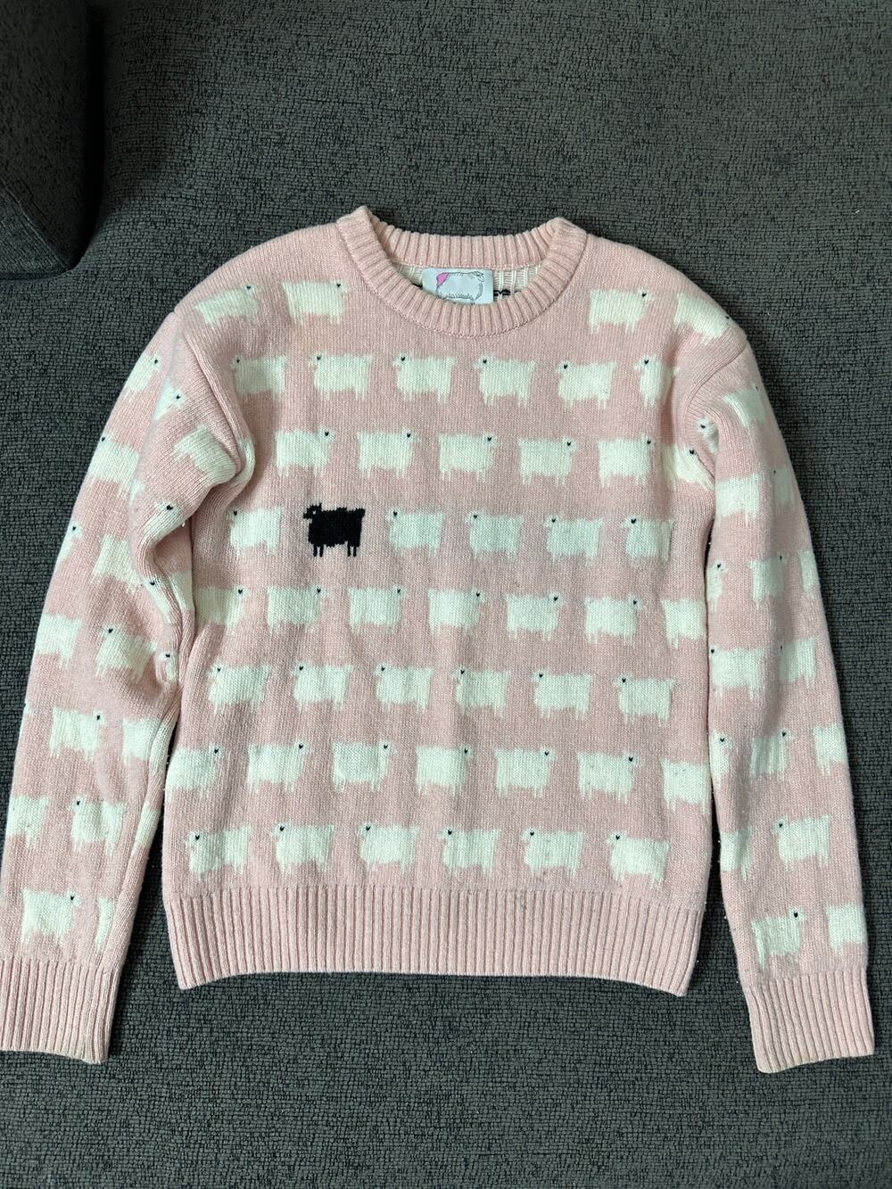 Warm & Wonderful 100% Wool Sheep Sweater Primrose Hill Pink XS Princess Diana